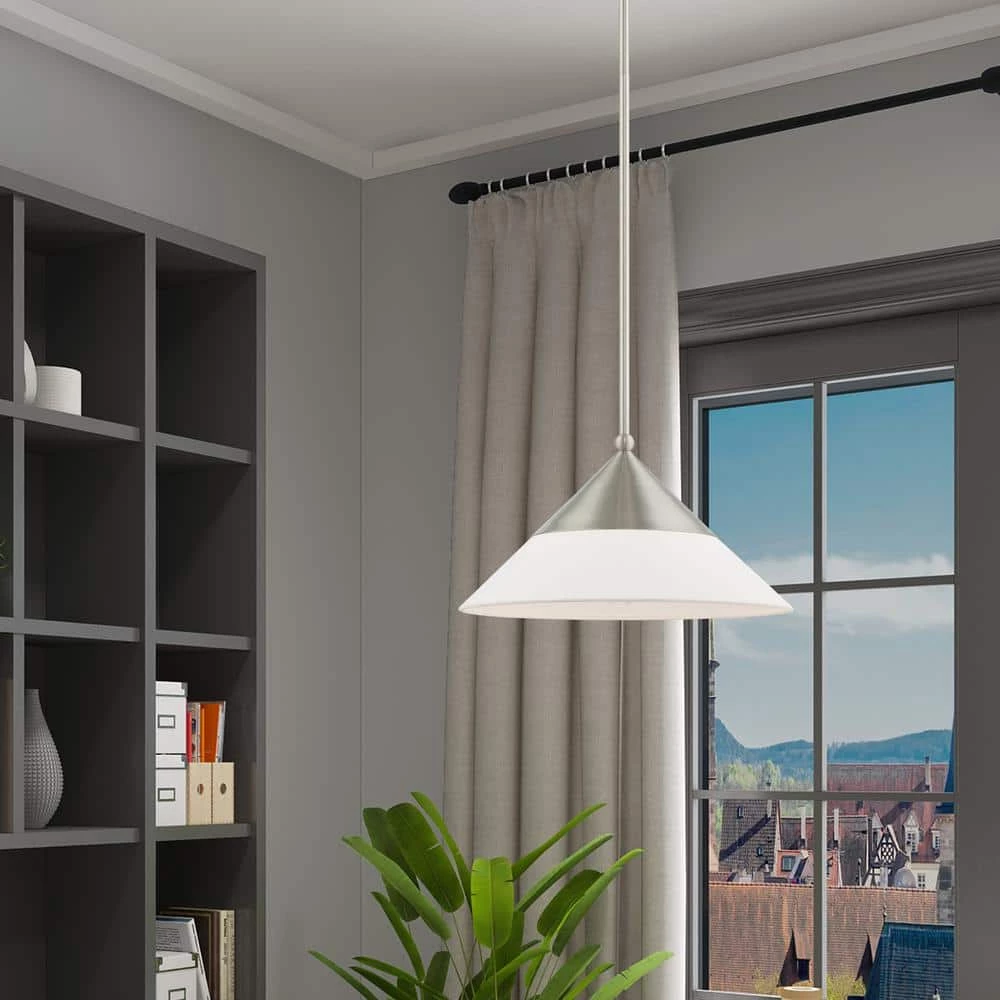 Stockholm 1 Light Brushed Nickel Mini Pendant by Livex Lighting 3 Stockholm 1 Light Brushed Nickel Mini Pendant by Livex Lighting - Image 3