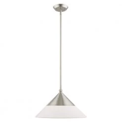 Stockholm 1 Light Brushed Nickel Mini Pendant by Livex Lighting