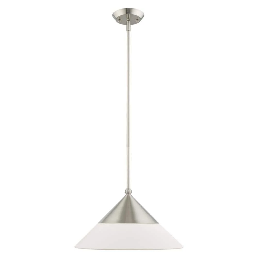 Stockholm 1 Light Brushed Nickel Mini Pendant by Livex Lighting 1 Stockholm 1 Light Brushed Nickel Mini Pendant by Livex Lighting