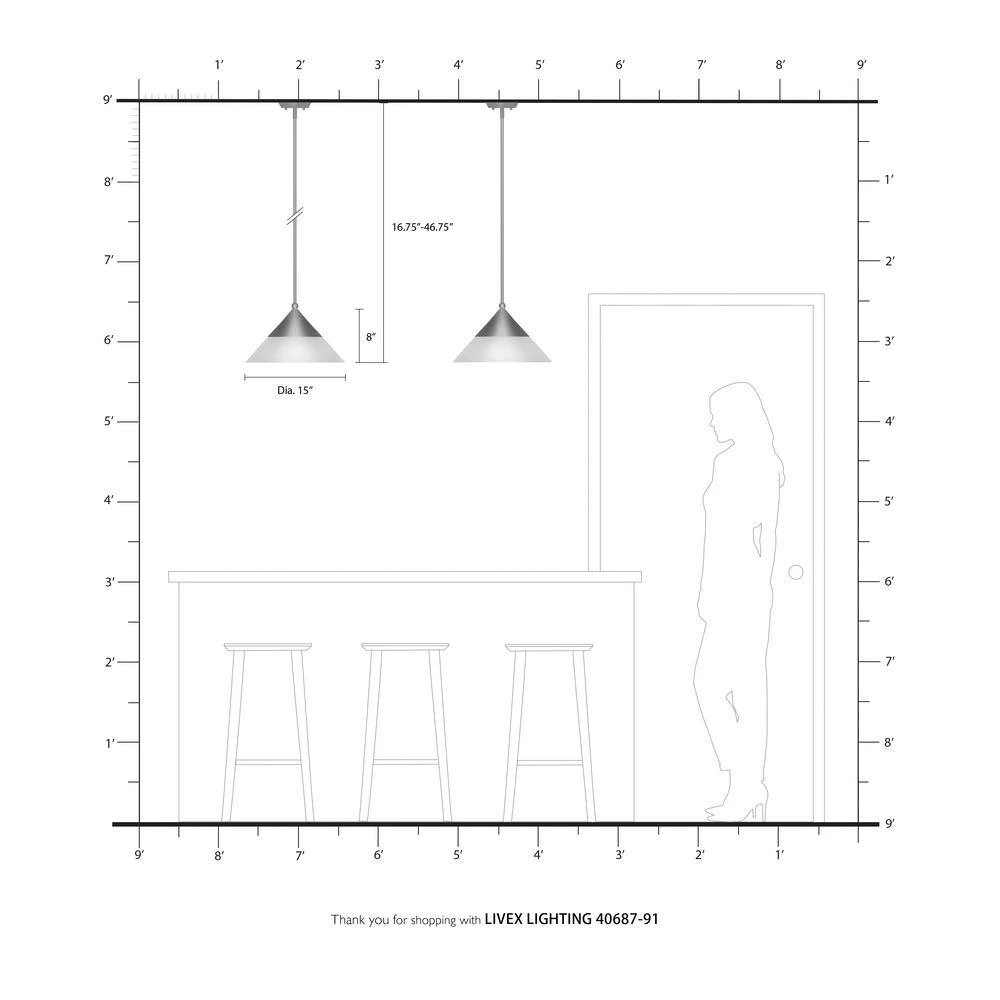 Stockholm 1 Light Brushed Nickel Mini Pendant by Livex Lighting 6 Stockholm 1 Light Brushed Nickel Mini Pendant by Livex Lighting - Image 6