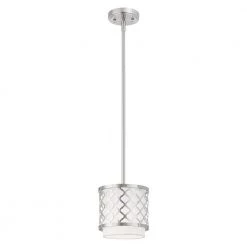 Arabesque 1 Light Brushed Nickel Mini Pendant by Livex Lighting -Livex Lighting shop brushed nickel livex lighting pendant lights 41101 91 1f 1000