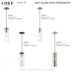 Art Glass Mini Pendants 1 Light Brushed Nickel Mini Pendant by Livex Lighting -Livex Lighting shop brushed nickel livex lighting pendant lights 41236 91 d4 1000