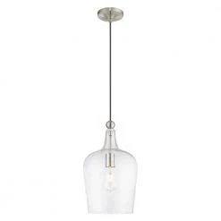 Art Glass Mini Pendants 1 Light Brushed Nickel Mini Pendant by Livex Lighting -Livex Lighting shop brushed nickel livex lighting pendant lights 41237 91 4f 1000