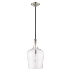 Art Glass Mini Pendants 1 Light Brushed Nickel Mini Pendant by Livex Lighting -Livex Lighting shop brushed nickel livex lighting pendant lights 41237 91 c3 1000