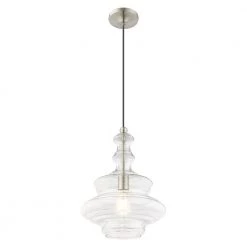 Art Glass Mini Pendants 1 Light Brushed Nickel Mini Pendant by Livex Lighting 19 Art Glass Mini Pendants 1 Light Brushed Nickel Mini Pendant by Livex Lighting -Livex Lighting shop brushed nickel livex lighting pendant lights 41238 91 1f 1000
