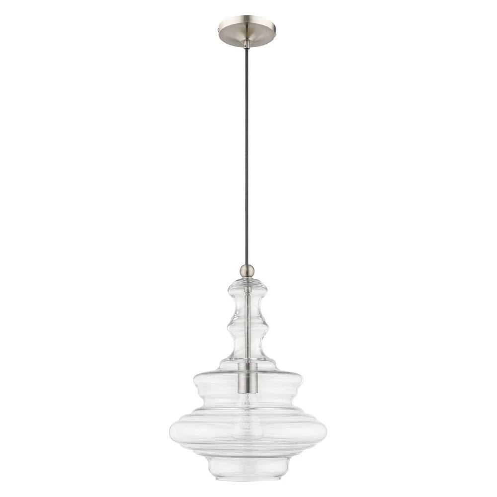 Art Glass Mini Pendants 1 Light Brushed Nickel Mini Pendant by Livex Lighting 7 Art Glass Mini Pendants 1 Light Brushed Nickel Mini Pendant by Livex Lighting - Image 7