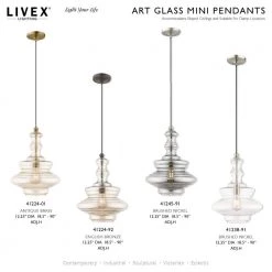Art Glass Mini Pendants 1 Light Brushed Nickel Mini Pendant by Livex Lighting 20 Art Glass Mini Pendants 1 Light Brushed Nickel Mini Pendant by Livex Lighting -Livex Lighting shop brushed nickel livex lighting pendant lights 41238 91 d4 1000