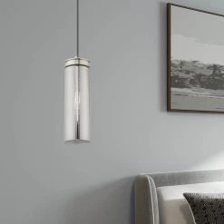 Art Glass Mini Pendants 1 Light Brushed Nickel Mini Pendant by Livex Lighting 14 Art Glass Mini Pendants 1 Light Brushed Nickel Mini Pendant by Livex Lighting -Livex Lighting shop brushed nickel livex lighting pendant lights 41241 91 1d 1000
