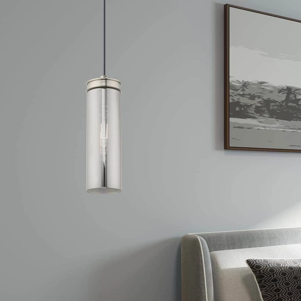 Art Glass Mini Pendants 1 Light Brushed Nickel Mini Pendant by Livex Lighting 5 Art Glass Mini Pendants 1 Light Brushed Nickel Mini Pendant by Livex Lighting - Image 5