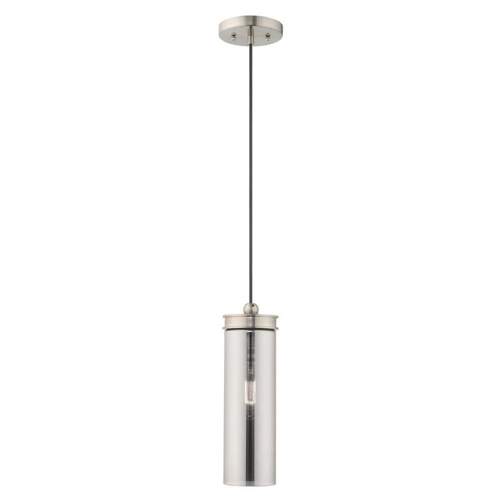Art Glass Mini Pendants 1 Light Brushed Nickel Mini Pendant by Livex Lighting 1 Art Glass Mini Pendants 1 Light Brushed Nickel Mini Pendant by Livex Lighting