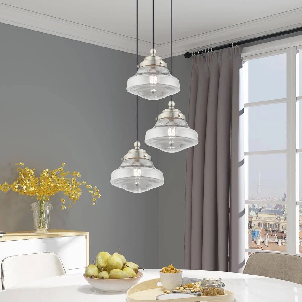 Art Glass Mini Pendants 1 Light Brushed Nickel Mini Pendant by Livex Lighting 3 Art Glass Mini Pendants 1 Light Brushed Nickel Mini Pendant by Livex Lighting - Image 3