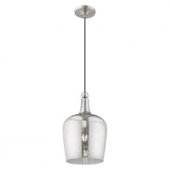 Art Glass Mini Pendants 1 Light Brushed Nickel Mini Pendant by Livex Lighting 19 Art Glass Mini Pendants 1 Light Brushed Nickel Mini Pendant by Livex Lighting -Livex Lighting shop brushed nickel livex lighting pendant lights 41244 91 1f 1000
