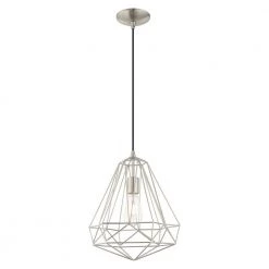 Geometric Shade Mini Pendants 1 Light Brushed Nickel Mini Pendant by Livex Lighting -Livex Lighting shop brushed nickel livex lighting pendant lights 41324 91 1f 1000