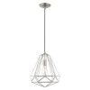 Geometric Shade Mini Pendants 1 Light Brushed Nickel Mini Pendant by Livex Lighting