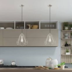 Geometric Shade Mini Pendants 1 Light Brushed Nickel Mini Pendant by Livex Lighting -Livex Lighting shop brushed nickel livex lighting pendant lights 41324 91 a0 1000