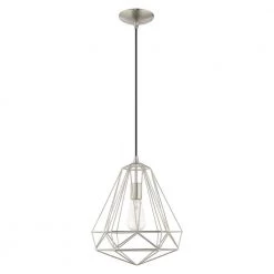 Geometric Shade Mini Pendants 1 Light Brushed Nickel Mini Pendant by Livex Lighting -Livex Lighting shop brushed nickel livex lighting pendant lights 41324 91 c3 1000