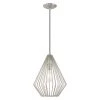 Geometric Shade Mini Pendants 1 Light Brushed Nickel Mini Pendant by Livex Lighting