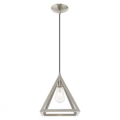 Geometric Shade Mini Pendants 1 Light Brushed Nickel Mini Pendant by Livex Lighting 18 Geometric Shade Mini Pendants 1 Light Brushed Nickel Mini Pendant by Livex Lighting -Livex Lighting shop brushed nickel livex lighting pendant lights 41329 91 1f 1000