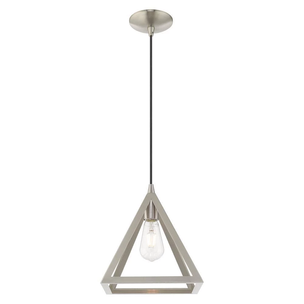 Geometric Shade Mini Pendants 1 Light Brushed Nickel Mini Pendant by Livex Lighting 9 Geometric Shade Mini Pendants 1 Light Brushed Nickel Mini Pendant by Livex Lighting - Image 9