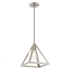 Geometric Shade Mini Pendants 1 Light Brushed Nickel Mini Pendant by Livex Lighting 19 Geometric Shade Mini Pendants 1 Light Brushed Nickel Mini Pendant by Livex Lighting -Livex Lighting shop brushed nickel livex lighting pendant lights 41329 91 44 1000