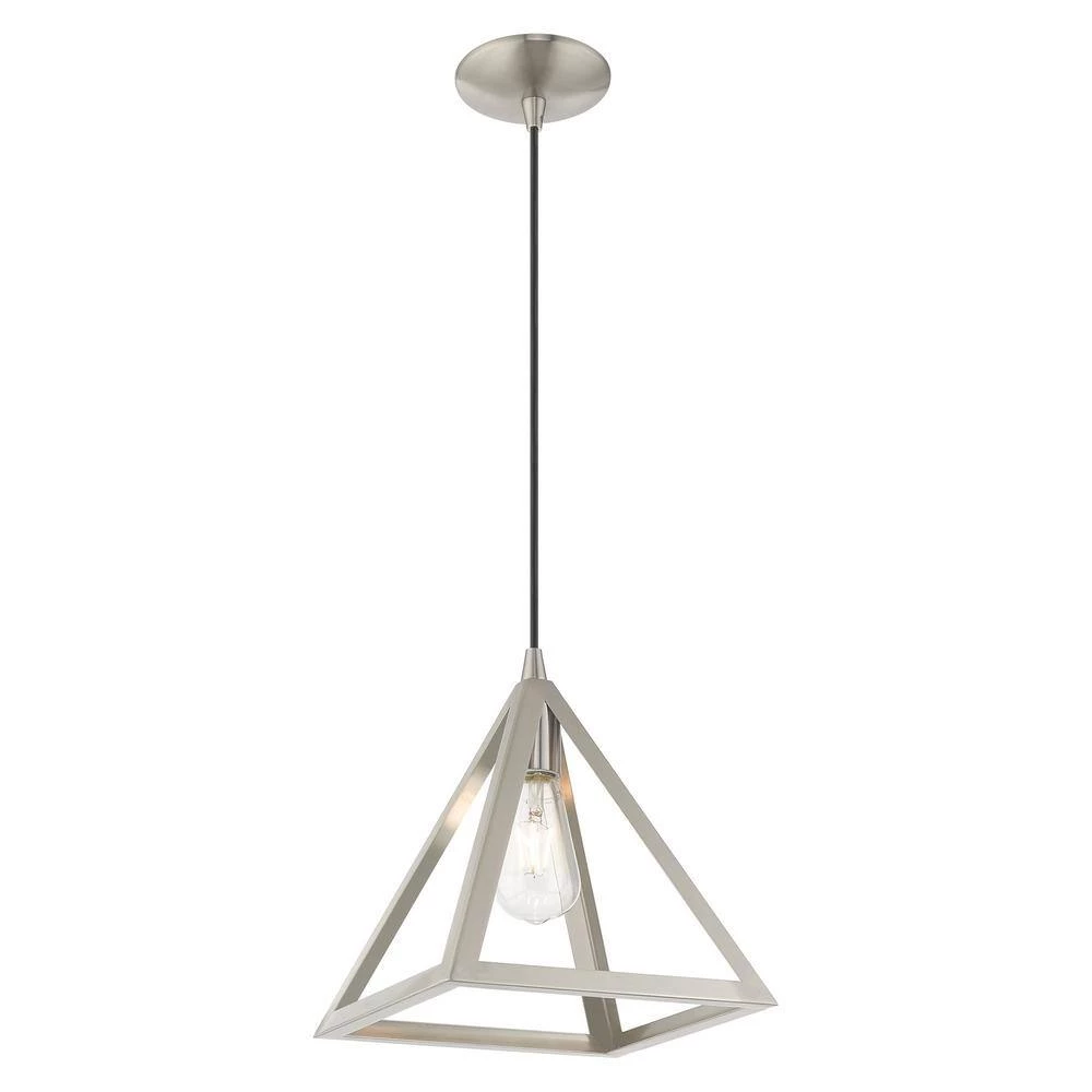 Geometric Shade Mini Pendants 1 Light Brushed Nickel Mini Pendant by Livex Lighting 10 Geometric Shade Mini Pendants 1 Light Brushed Nickel Mini Pendant by Livex Lighting - Image 10