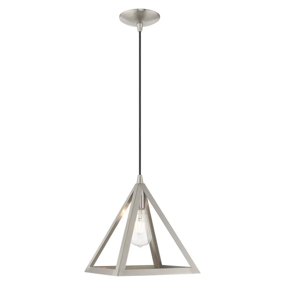 Geometric Shade Mini Pendants 1 Light Brushed Nickel Mini Pendant by Livex Lighting 8 Geometric Shade Mini Pendants 1 Light Brushed Nickel Mini Pendant by Livex Lighting - Image 8