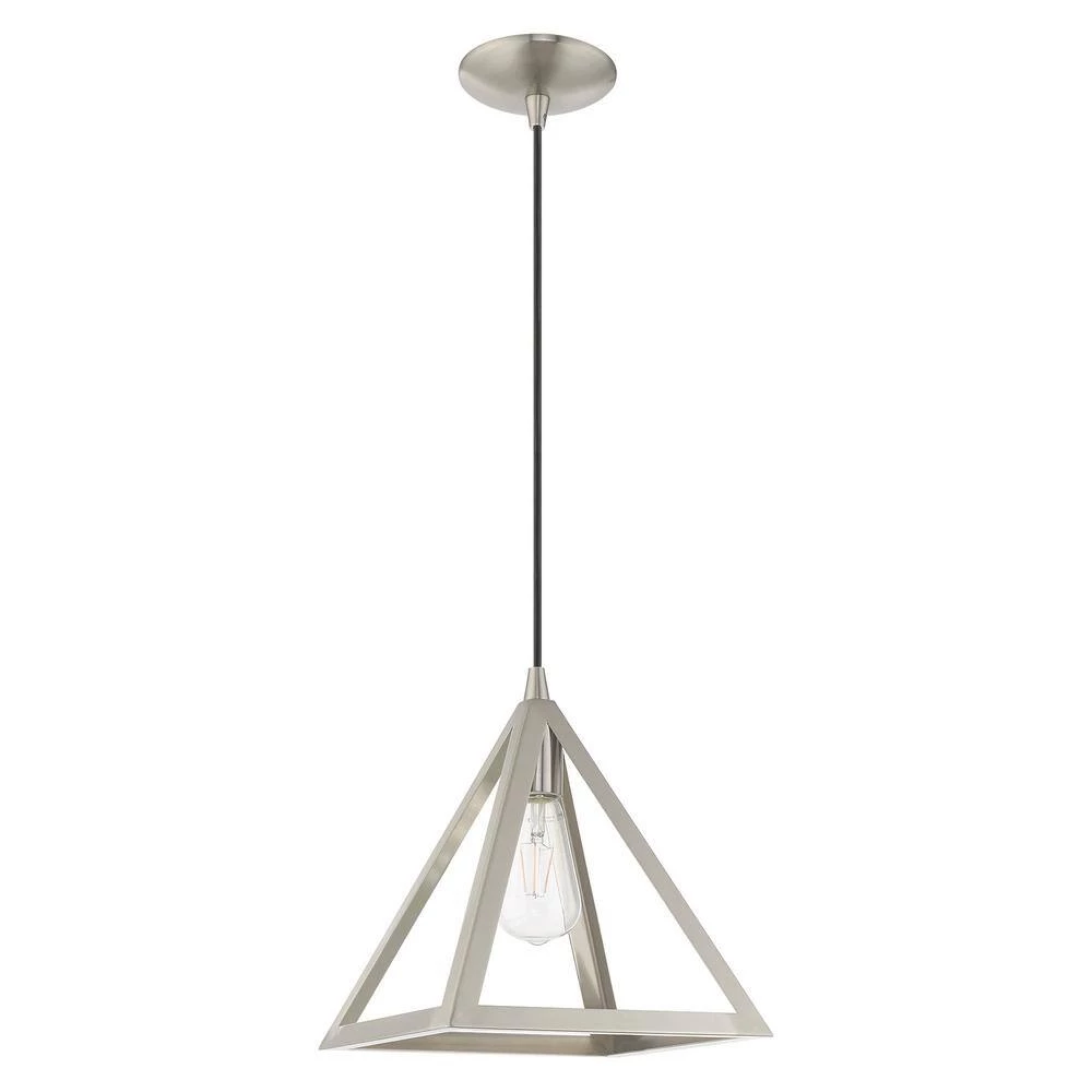Geometric Shade Mini Pendants 1 Light Brushed Nickel Mini Pendant by Livex Lighting 7 Geometric Shade Mini Pendants 1 Light Brushed Nickel Mini Pendant by Livex Lighting - Image 7
