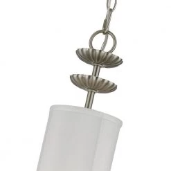 Brookdale 1-Light Brushed Nickel Mini Pendant Light with Fabric Shade by Livex Lighting -Livex Lighting shop brushed nickel livex lighting pendant lights 42981 91 fa 1000