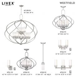 Westfield 1 Light Brushed Nickel Pendant by Livex Lighting -Livex Lighting shop brushed nickel livex lighting pendant lights 4720 91 d4 1000