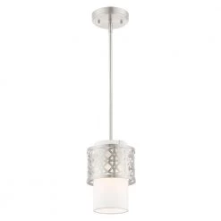 Calinda 1 Light Brushed Nickel Mini Pendant by Livex Lighting -Livex Lighting shop brushed nickel livex lighting pendant lights 49861 91 4f 1000