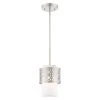 Calinda 1 Light Brushed Nickel Mini Pendant by Livex Lighting
