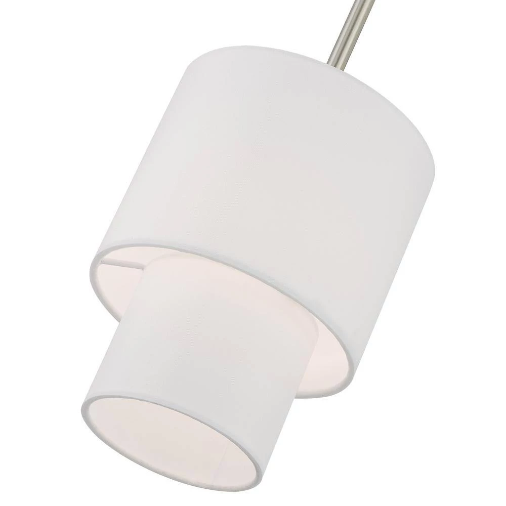Claremont 1-Light Brushed Nickel Mini Pendant with Hand Crafted Off White Fabric Shade by Livex Lighting 5 Claremont 1-Light Brushed Nickel Mini Pendant with Hand Crafted Off White Fabric Shade by Livex Lighting - Image 5