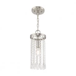 Elizabeth 1 Light Brushed Nickel Mini Pendant by Livex Lighting -Livex Lighting shop brushed nickel livex lighting pendant lights 51062 91 4f 1000