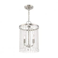 Elizabeth 2 Light Brushed Nickel Mini Pendant by Livex Lighting -Livex Lighting shop brushed nickel livex lighting pendant lights 51063 91 4f 1000