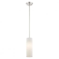 Meridian 1 Light Brushed Nickel Mini Pendant by Livex Lighting -Livex Lighting shop brushed nickel livex lighting pendant lights 52130 91 1f 1000
