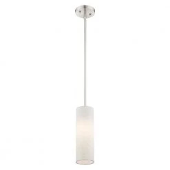 Meridian 1 Light Brushed Nickel Mini Pendant by Livex Lighting -Livex Lighting shop brushed nickel livex lighting pendant lights 52130 91 44 1000