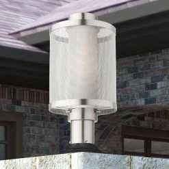 Nottingham 1 Light Brushed Nickel Outdoor Post Top Lantern by Livex Lighting -Livex Lighting shop brushed nickel livex lighting post light sets 20686 91 77 1000