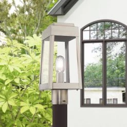 Oslo 1 Light Brushed Nickel Outdoor Post Top Lantern by Livex Lighting -Livex Lighting shop brushed nickel livex lighting post light sets 20853 91 a0 1000
