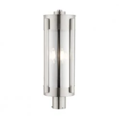Sheridan 3 Light Brushed Nickel Outdoor Post Top Lantern by Livex Lighting -Livex Lighting shop brushed nickel livex lighting post light sets 22387 91 1f 1000