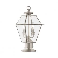 Westover 2 Light Brushed Nickel Outdoor Post Top Lantern by Livex Lighting -Livex Lighting shop brushed nickel livex lighting post light sets 2284 91 76 1000