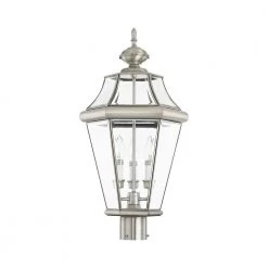 Georgetown 3-Light Brushed Nickel Outdoor Post Top Lantern by Livex Lighting 7 Georgetown 3-Light Brushed Nickel Outdoor Post Top Lantern by Livex Lighting -Livex Lighting shop brushed nickel livex lighting post light sets 2364 91 c3 1000