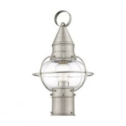 Newburyport 1 Light Brushed Nickel Outdoor Post Top Lantern by Livex Lighting -Livex Lighting shop brushed nickel livex lighting post light sets 26902 91 4f 1000