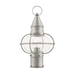 Newburyport 1 Light Brushed Nickel Outdoor Post Top Lantern by Livex Lighting