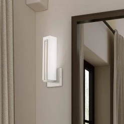 Fulton LED Light Brushed Nickel ADA Wall Sconce by Livex Lighting -Livex Lighting shop brushed nickel livex lighting vanity lighting 10190 91 a0 1000