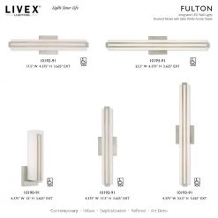 Fulton LED Light Brushed Nickel ADA Wall Sconce by Livex Lighting -Livex Lighting shop brushed nickel livex lighting vanity lighting 10190 91 d4 1000