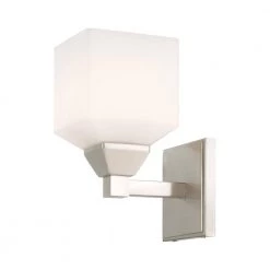Aragon 1 Light Brushed Nickel Wall Sconce by Livex Lighting -Livex Lighting shop brushed nickel livex lighting vanity lighting 10281 91 4f 1000