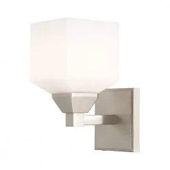 Aragon 1 Light Brushed Nickel Wall Sconce by Livex Lighting