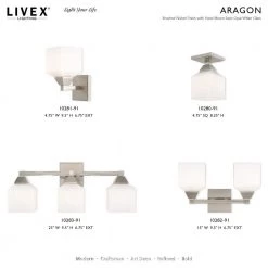 Aragon 1 Light Brushed Nickel Wall Sconce by Livex Lighting -Livex Lighting shop brushed nickel livex lighting vanity lighting 10281 91 d4 1000