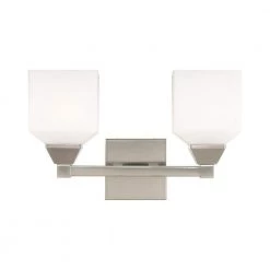 Aragon 2 Light Brushed Nickel Bath Vanity by Livex Lighting