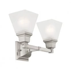 Mission 2 Light Brushed Nickel Bath Vanity by Livex Lighting 12 Mission 2 Light Brushed Nickel Bath Vanity by Livex Lighting -Livex Lighting shop brushed nickel livex lighting vanity lighting 1032 91 fa 1000